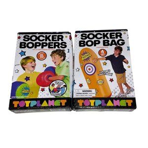 Socker Boppers & Socker Bop Bag Set Inflatable Boxing Pillows & Punching Bag 4 F